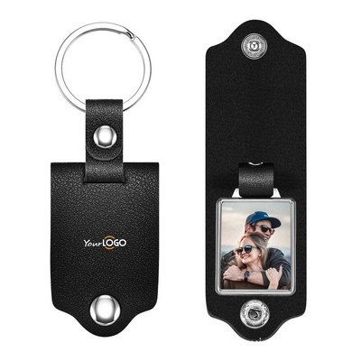 Leather Photo Frame Custom Keychain