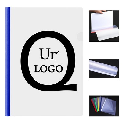 Plastic Report File Folder w/ Slide-on Bar