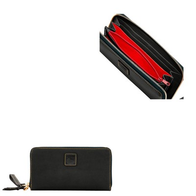 Dooney & Bourke Black Florentine Large Zip Around Wristlet Bag