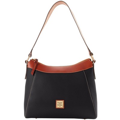 Dooney & Bourke Black Pebble Grain Large Raina Hobo Bag