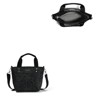 Baggallini Mini Carryall Tote Bag - Midnight Blossom Black