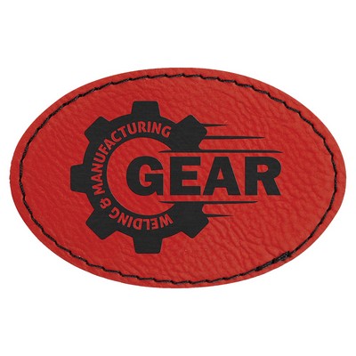 Oval Leatherette Patch with Adhesive