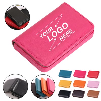 Magnetic PU Leather Business Card Holder