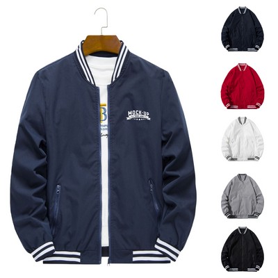 Gender-Neutral Nylon Letterman Jacket