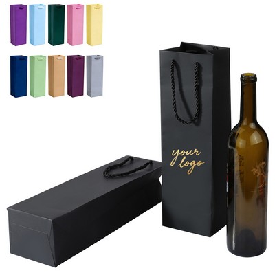 Single Bottle Wine Paper Tote Bag