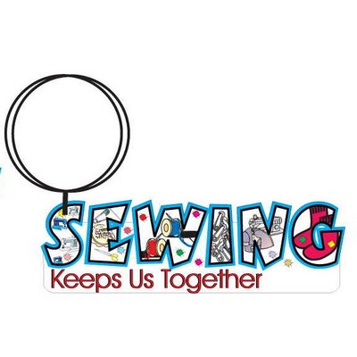 Sewing Slogan Executive Key Chain w/Mirrored Back (3 Square Inch)