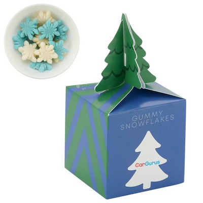 Holiday Tree Jolly Top Treat Collection Box with Gummy Snowflakes