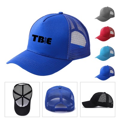 5 Panel Cotton Trucker Hat Mesh Back Baseball Cap
