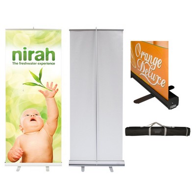 Econo Roll Retractable Banner Stand w/ Graphic - 48"x80" RUSH