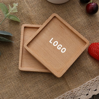 Wooden Square Groove Cup Coaster