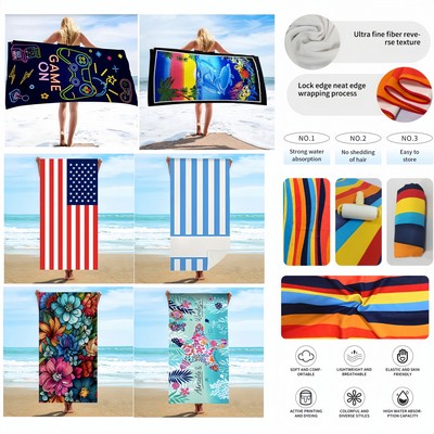 31.5" x 63" Sublimation Microfibre Beach Towel