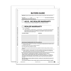 PEEL n SEAL™ English Interior As-Is Buyers Guide Window Sticker