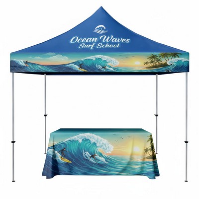 10' X 10' Pop Up Canopy Tent With Table Throw