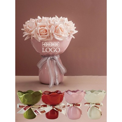 Handheld Bouquet Shape Ceramic Vase