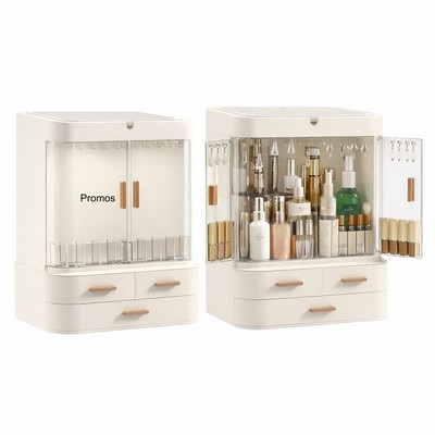 LED Makeup Organizer with Mirror and Storage Drawers