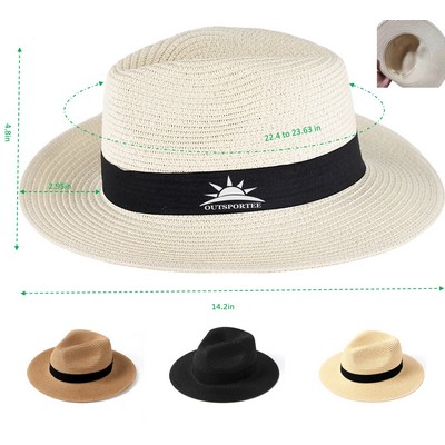 Straw Panama Hat with Band