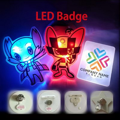 Custom 2" Epoxy LED Flower Pin Badge