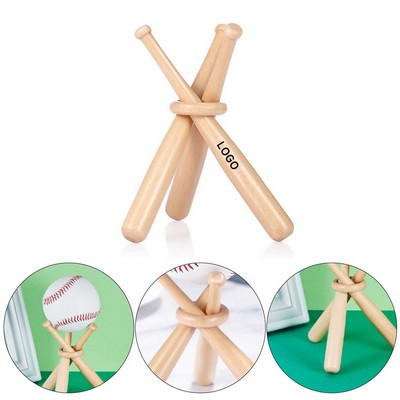 Wooden Baseball Bat Display Stand
