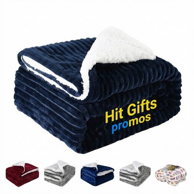 Double-Layer Flannel & Sherpa Blanket
