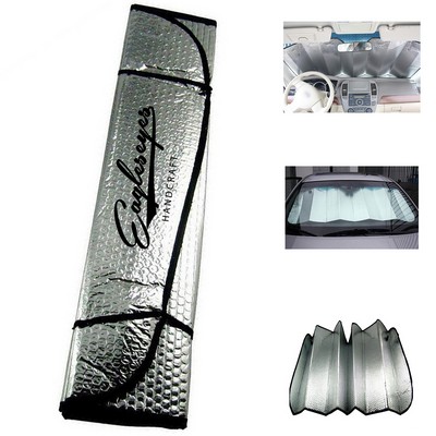 Collapsible Silver Coated Polyester Car Sun Shade