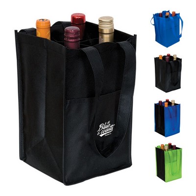 Non-woven 4-bottle Wine Tote Bag