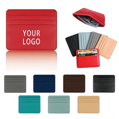 Stylish PU Leather Card Holder with Multi-Card Slot Design