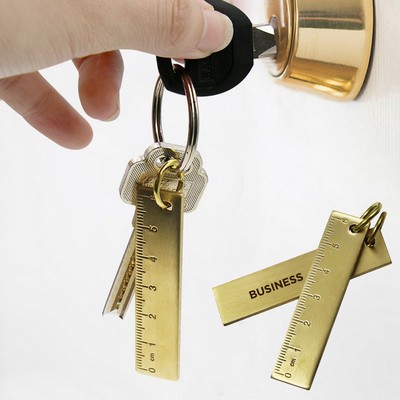Heavy Duty Brass Ruler Keychain