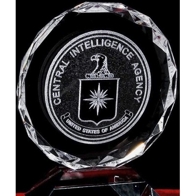 Crystal Rising Sun Plaque w/Custom Etching (5")