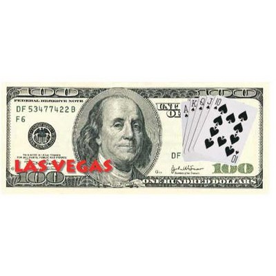 Las Vegas Royal Flush $100 Bill Maxi Magnet (10 Square Inch)