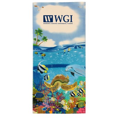 30" x 60", 11 lb, Terry Velour Stock Design Sea Life Beach Towel (Screen Print)