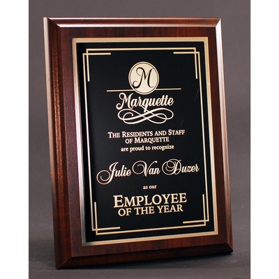 Cherry-Finish Plaque With Plate - 6"x8"