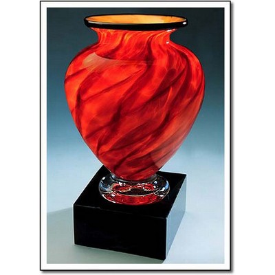 Firestorm Cauldron Vase w/ Marble Base (5.5"x9.75")