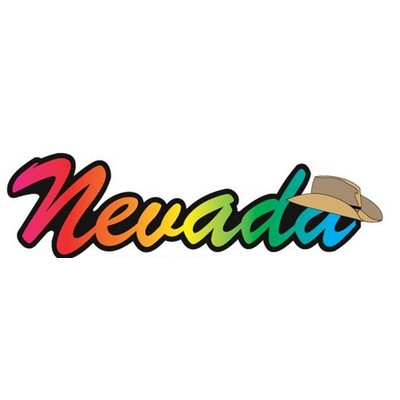 Nevada w/ Cowboy Hat Magnet w/ Full Magnetic Back (10 Square Inch)