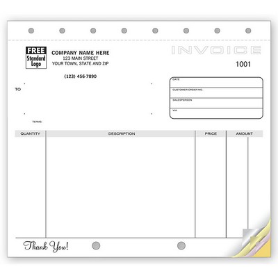 Invoices Forms - Small Un-Lined (3 Part)