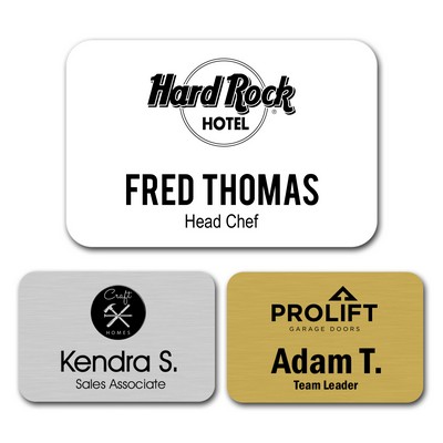 3" x 2" Engraved Plastic Name Badge with Personalization