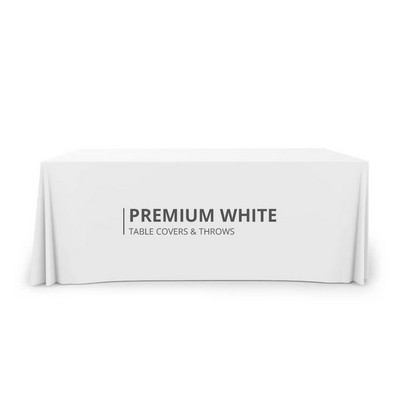 Premium White Table Covers - 8' x 2.5' (3 sided)