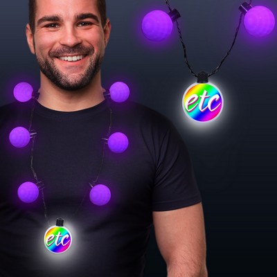 Purple LED Medallion Ball Necklace(Pad Printed)