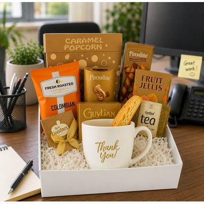 Thank You Mug with Box of Gourmet Snacks