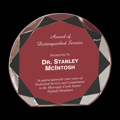 Burgundy Sunburst Acrylic Award (7¼")