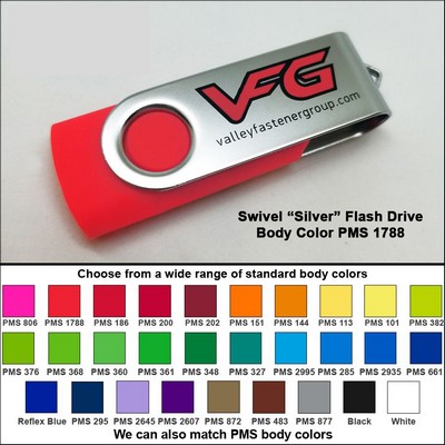 Swivel Flash Drive - 512 MB Memory - Body PMS 1788