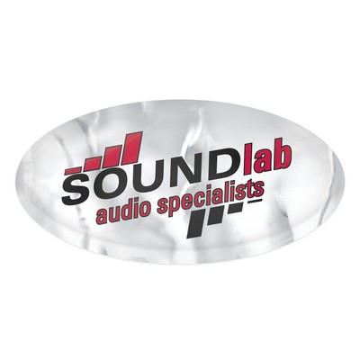 Domed Decal | Oval | 1" x 2" | Chrome Poly