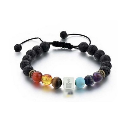 Stone Bracelet with Engraved Bead
