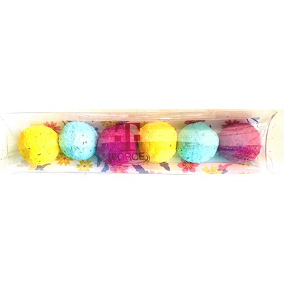 Wildflower Seed Bombs with Flowers Background