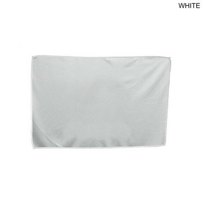 Microfiber Moisture Wicking, Cooling, Sports, White Suede Towel, (12"x18"), Blank only