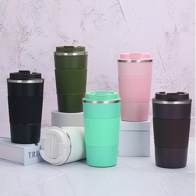 510ML Stainless Steel Coffee Mug with Silicone Insulation Sleeve