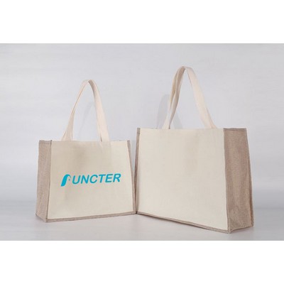 2" 1 Canvas and Burlap Tote Bag