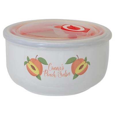 Ceramic Storage Bowl with Flexible Plastic Lid