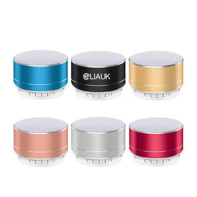 Mini Round Wireless Speaker With Aluminum Alloy Carabiner