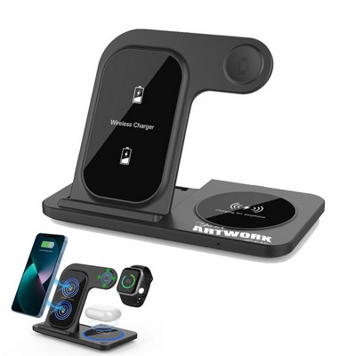 Premium 3" 1 Portable Foldable Desktop Mobile Phone Wireless Charger Station