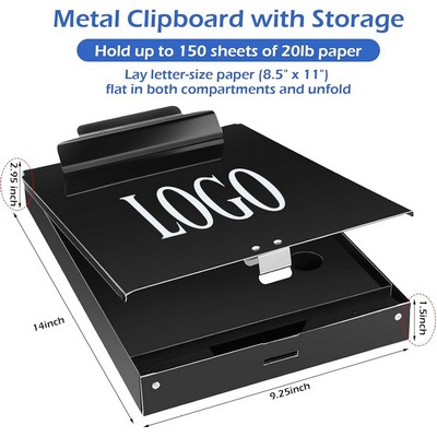 Durable Aluminum Clipboard With Storage Black Trim